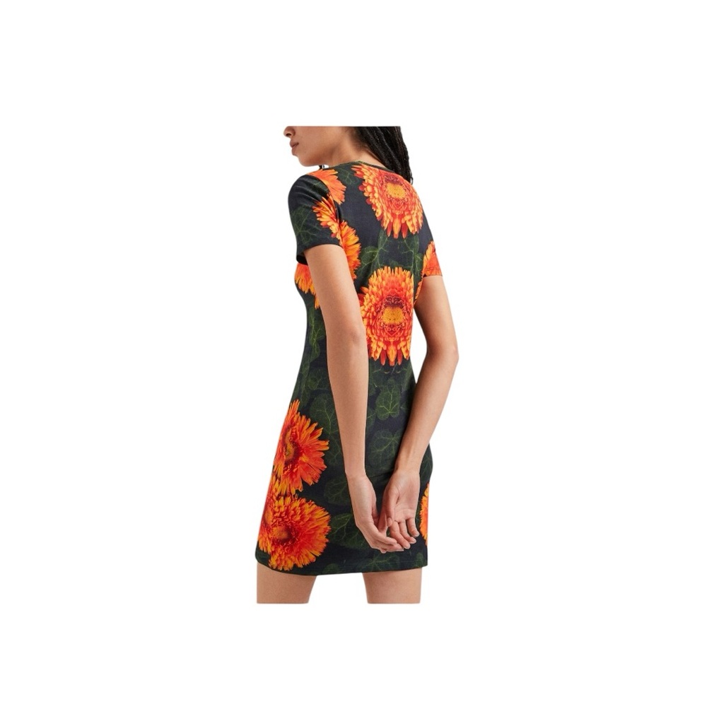 Desigual Floral Print Dress with Vibrant Sunflowers sz XL - Picture 2 of 10